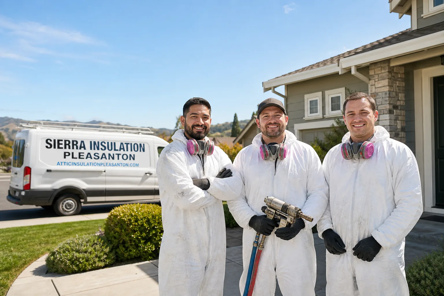 Sierra Insulation Pleasanton service vehicle and crew in Pleasanton, CA